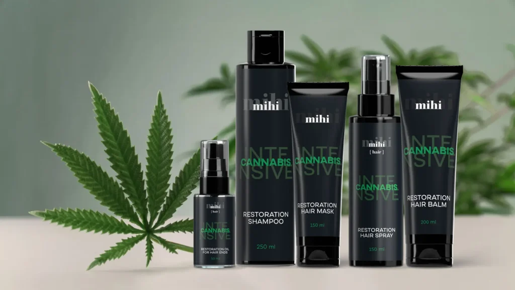 Gamme Cannabis Intensive Mihi shampoing et masque reconstruction cheveux abîmés