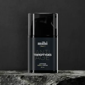 Pot de la crème de nuit raffermissante aux peptides mihi pour un effet liftant.