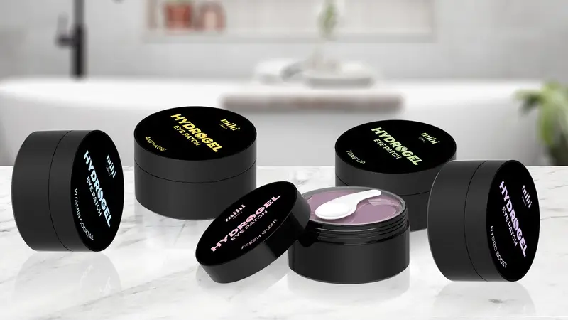 Patchs hydrogel Mihi pour les yeux – Boîte et contenu des patchs anti-cernes, anti-poches et coup d'éclat