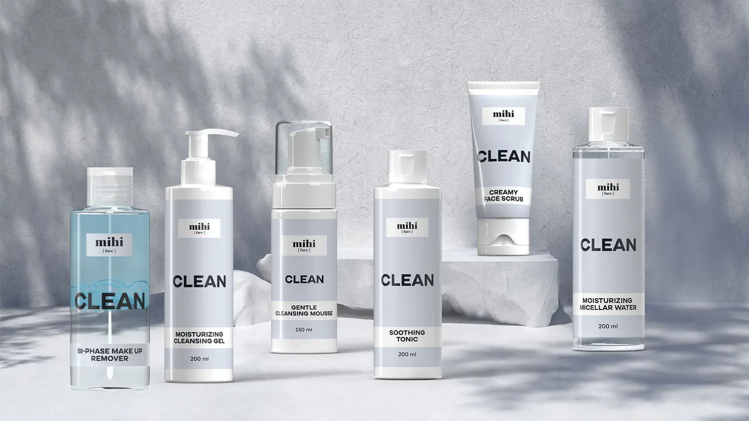 Guide sur la beauté responsable avec des produits cosmétiques clean et naturels Mihi posés sur une feuille verte.