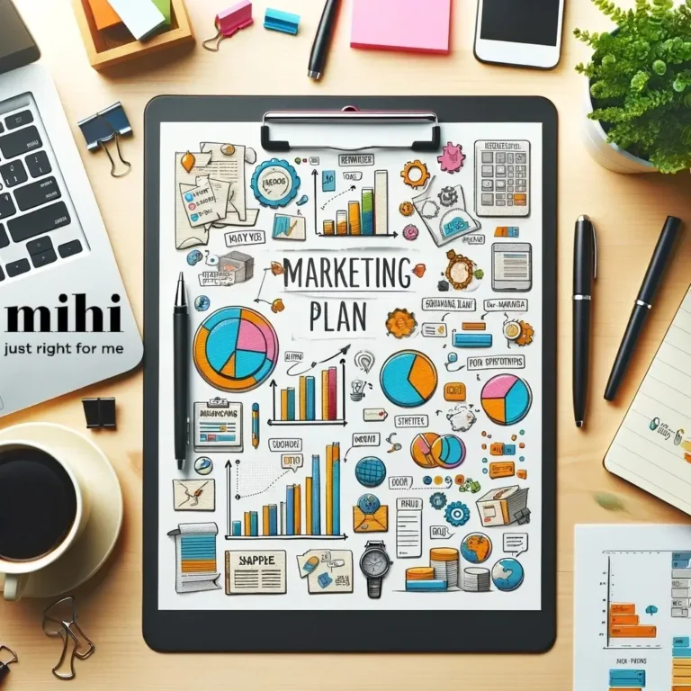 Une femme d'affaires souriante analysant le plan de rémunération Mihi sur un ordinateur, montrant un graphique de croissance.