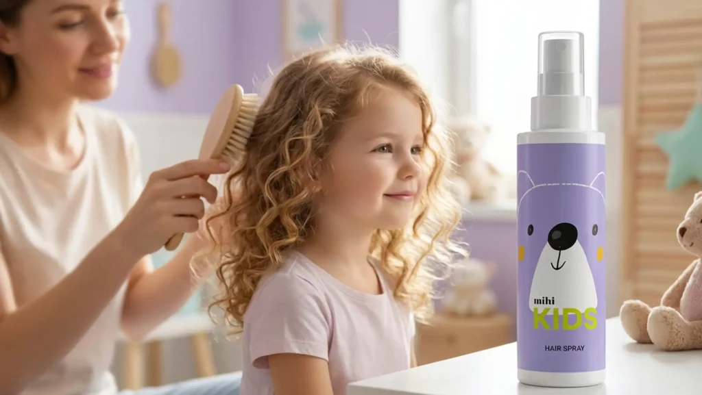 Nouveaux produits Mihi Kids : Spray démêlant et bouteilles oursons.