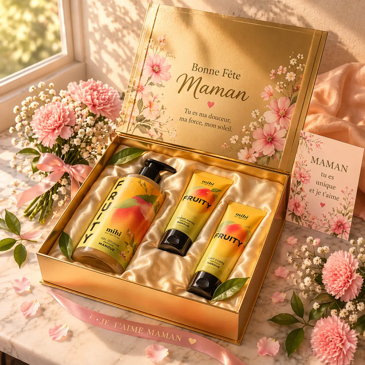 Idée cadeau Fête des Mères pas cher : sélection de coffrets beauté et parfums Mihi à moins de 30 euros.