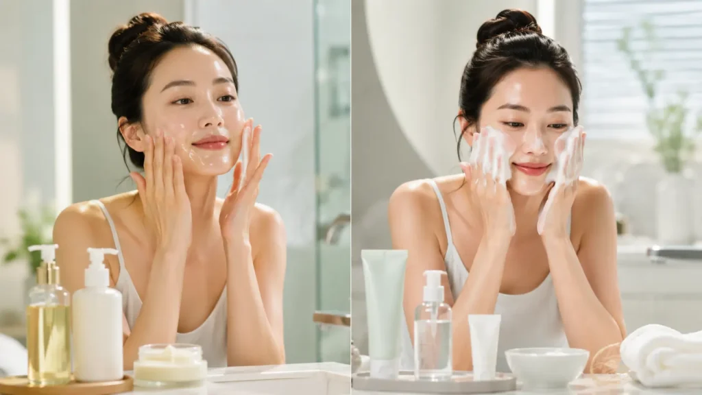 Double nettoyage visage : le secret en 2 étapes à petit prix issu de la routine coréenne.